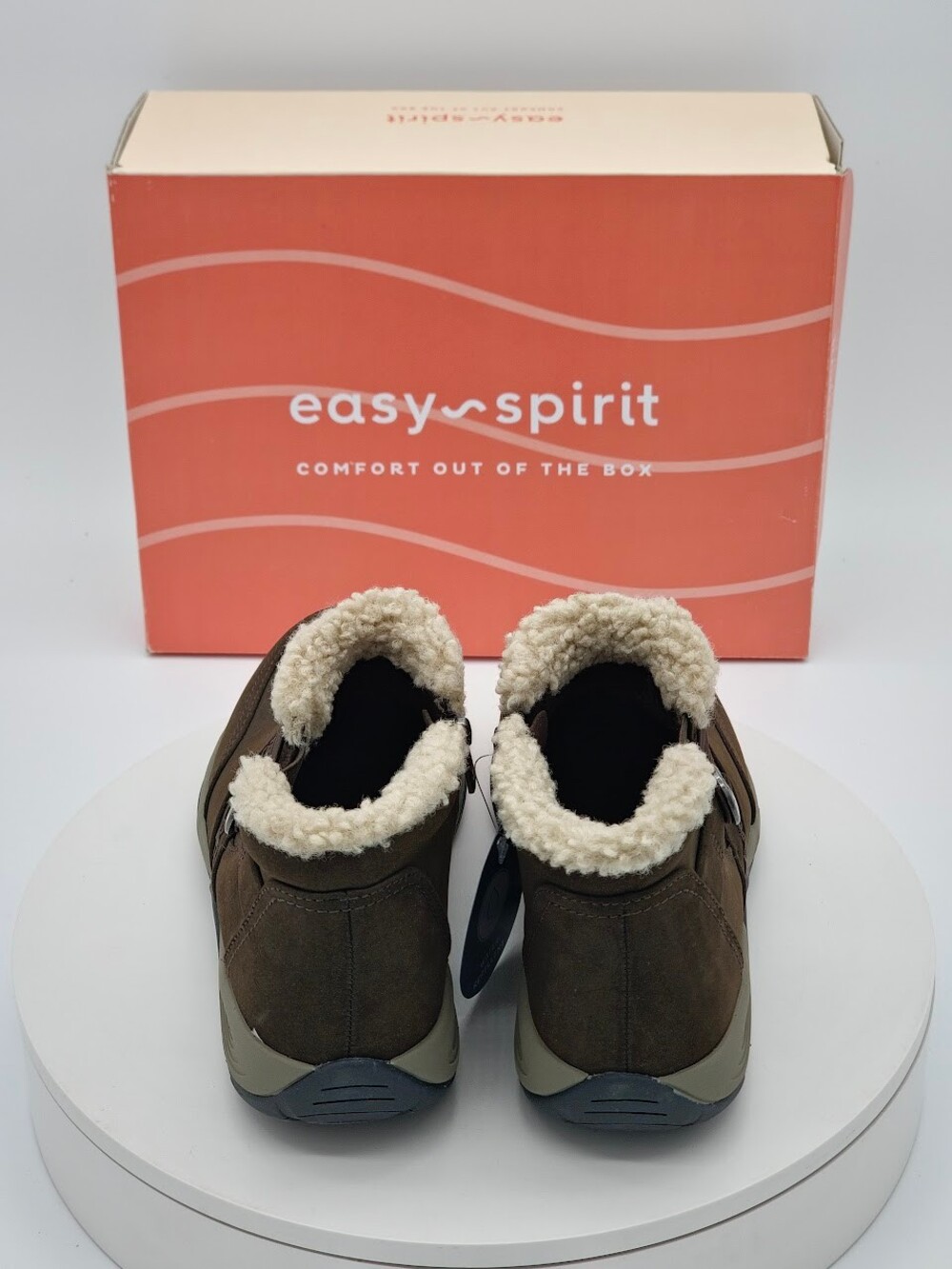 Easy Spirit Erique8 Dark Brown Faux Fur Ankle Boots Women’s Size 7.5 NEW - Picture 4 of 10